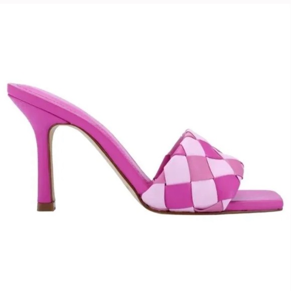 ✅Marc Fisher Party Pink Woven Mule Slip-On Darasa Sandals - Picture 2 of 7